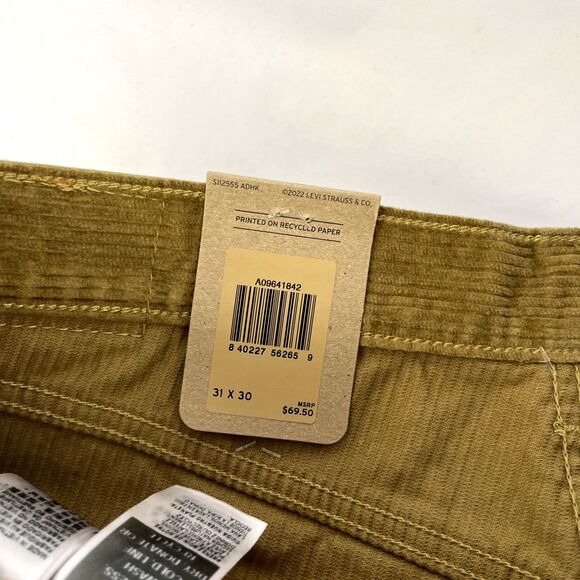 Levis Pants Men’s 31x30 Tan Low Pro Corduroy Mid Rise Straight Pants Irregular - Picture 4 of 9